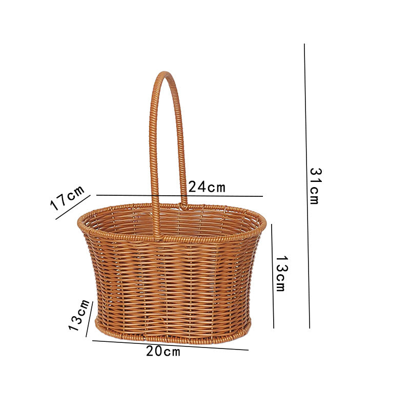 Handgefertigter Rattan Aufbewahrungskorb mit Griff Karnz