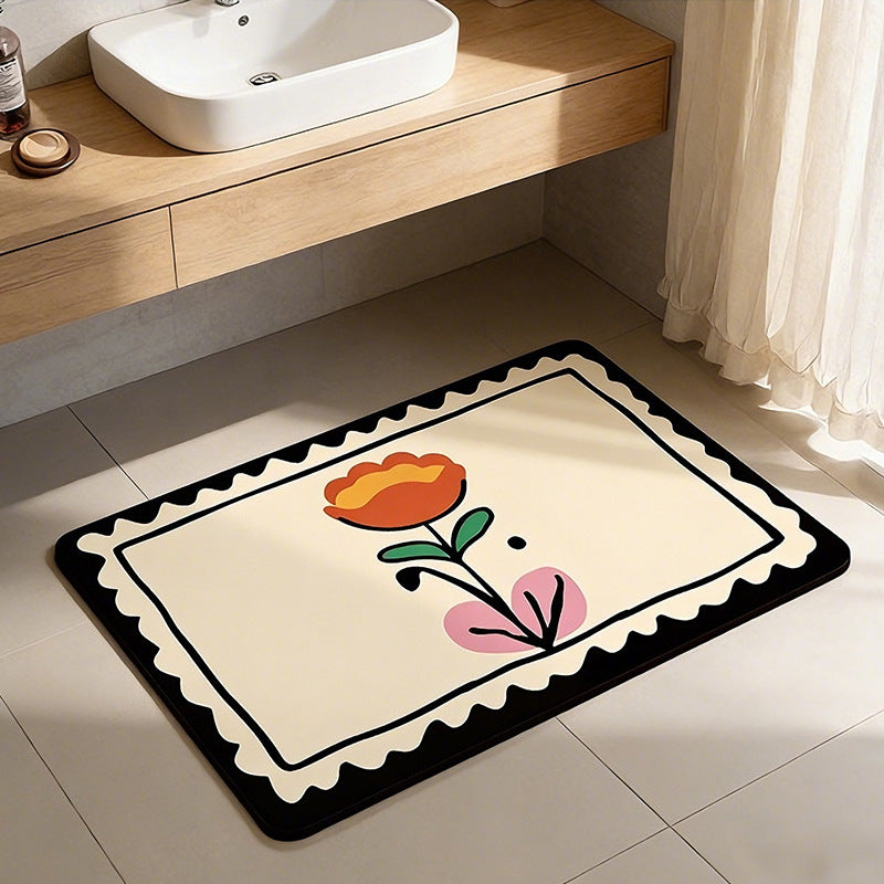 Dekorativer floral bedruckter Badematte Karnz