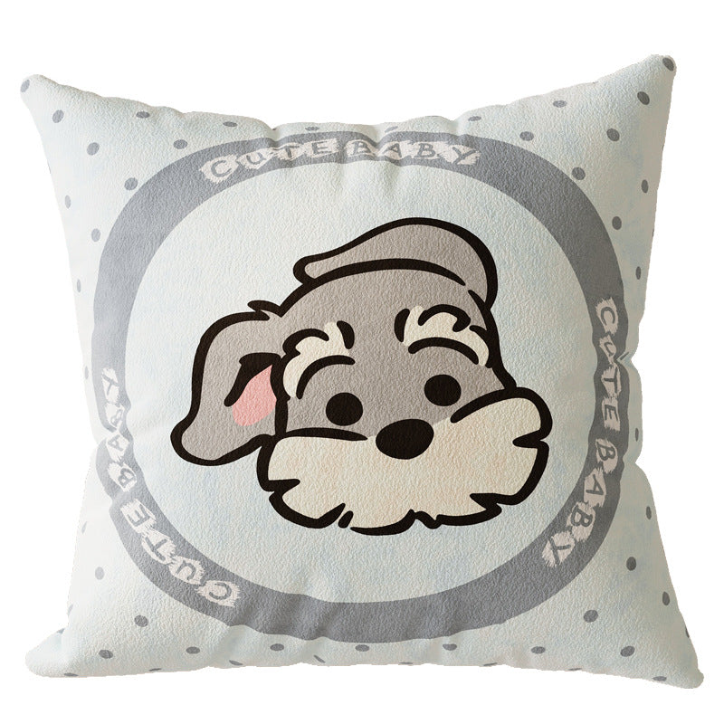 Plush Cartoon Animal Nursery Throw Pillow Cover with Velvet Texture and Concealed Zipper