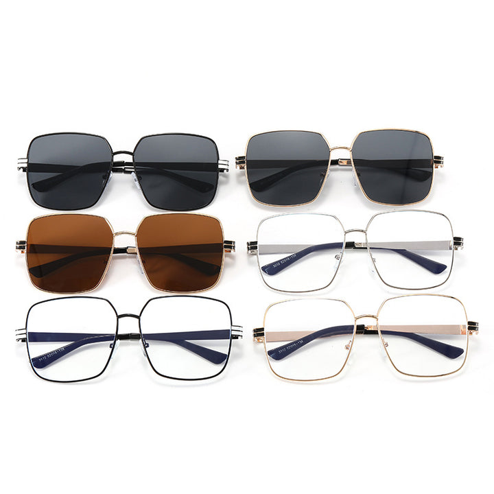Damen modische quadratische Brille mit filigranem Metallrahmen Karnz