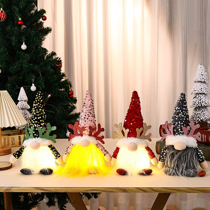 Dekorative Weihnachtsgnom Figur mit LED-Beleuchtung Karnz