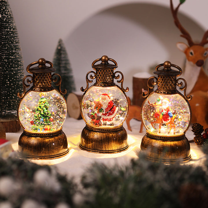 Nostalgische Weihnachtslaterne mit beweglicher Schneemann-Szene Karnz