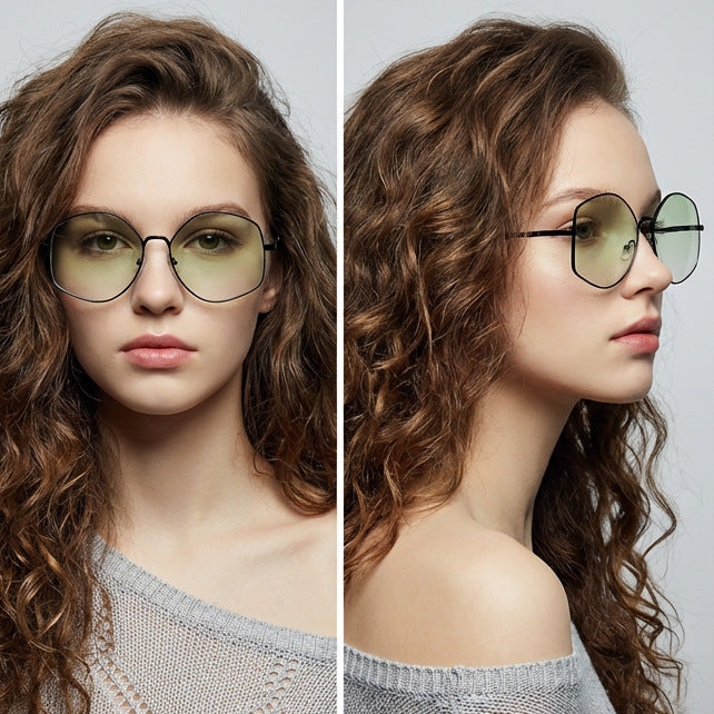 Damen modische Sonnenbrille mit einzigartiger achteckiger Rahmenkonstruktion Karnz
