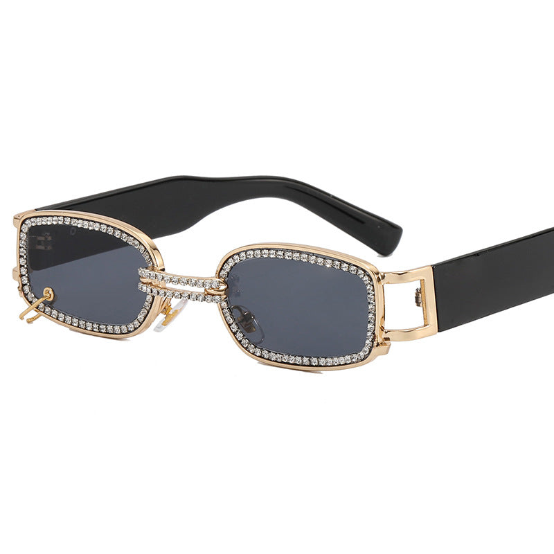 Damen modische Sonnenbrille mit funkelndem Kristallrahmen Karnz