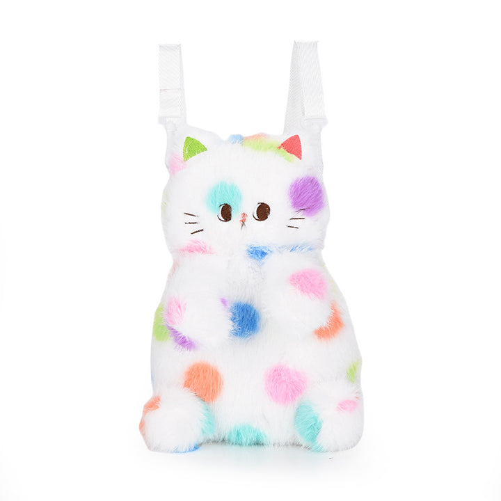 Plüsch Tasche mit Verspieltem Katzenmotiv Karnz
