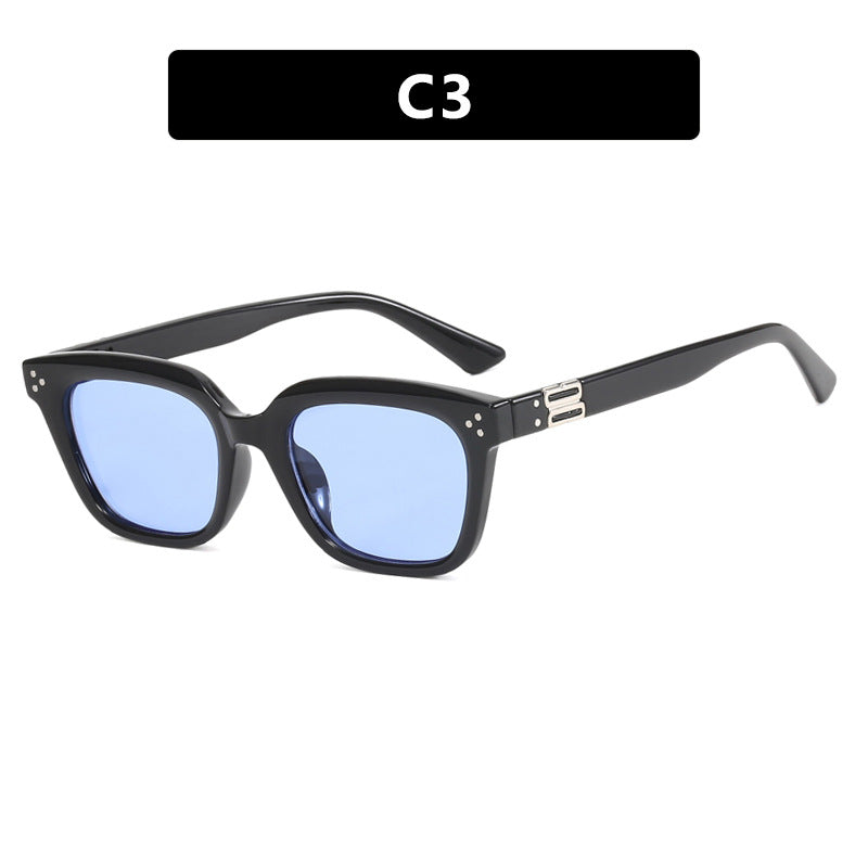 Damen modische quadratische Sonnenbrille mit stylishem Rahmen und braunen Gläsern Karnz
