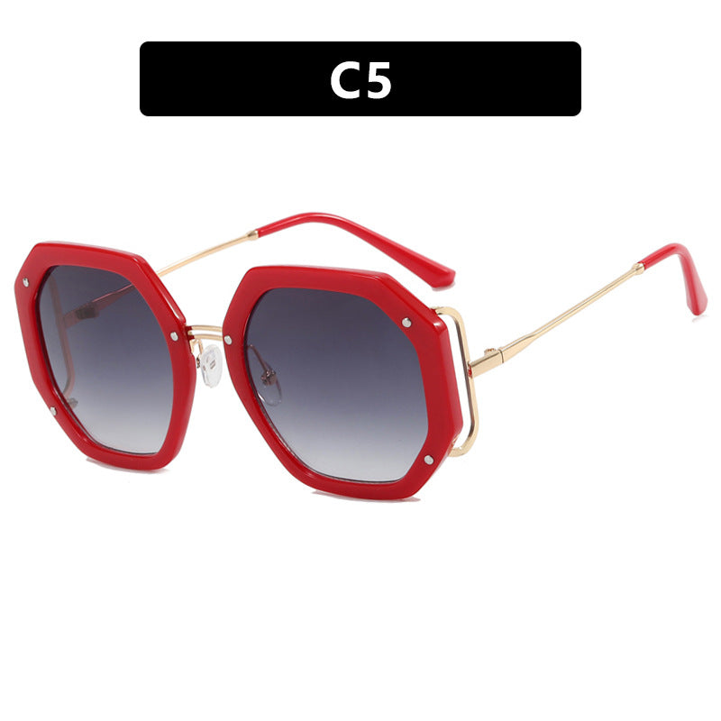Damen stilvolle achtkantige Sonnenbrille mit UV-Schutz und elegantem Gestell Karnz