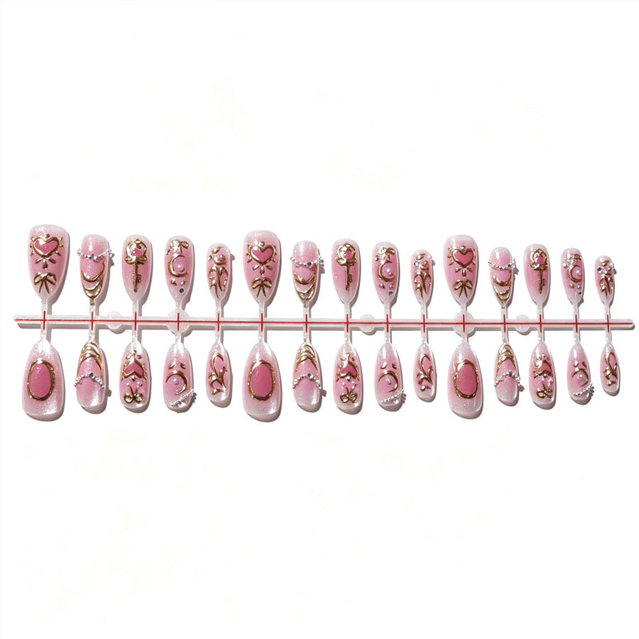 Dekoratives Press-On-Nagelset mit floralen Akzenten Karnz