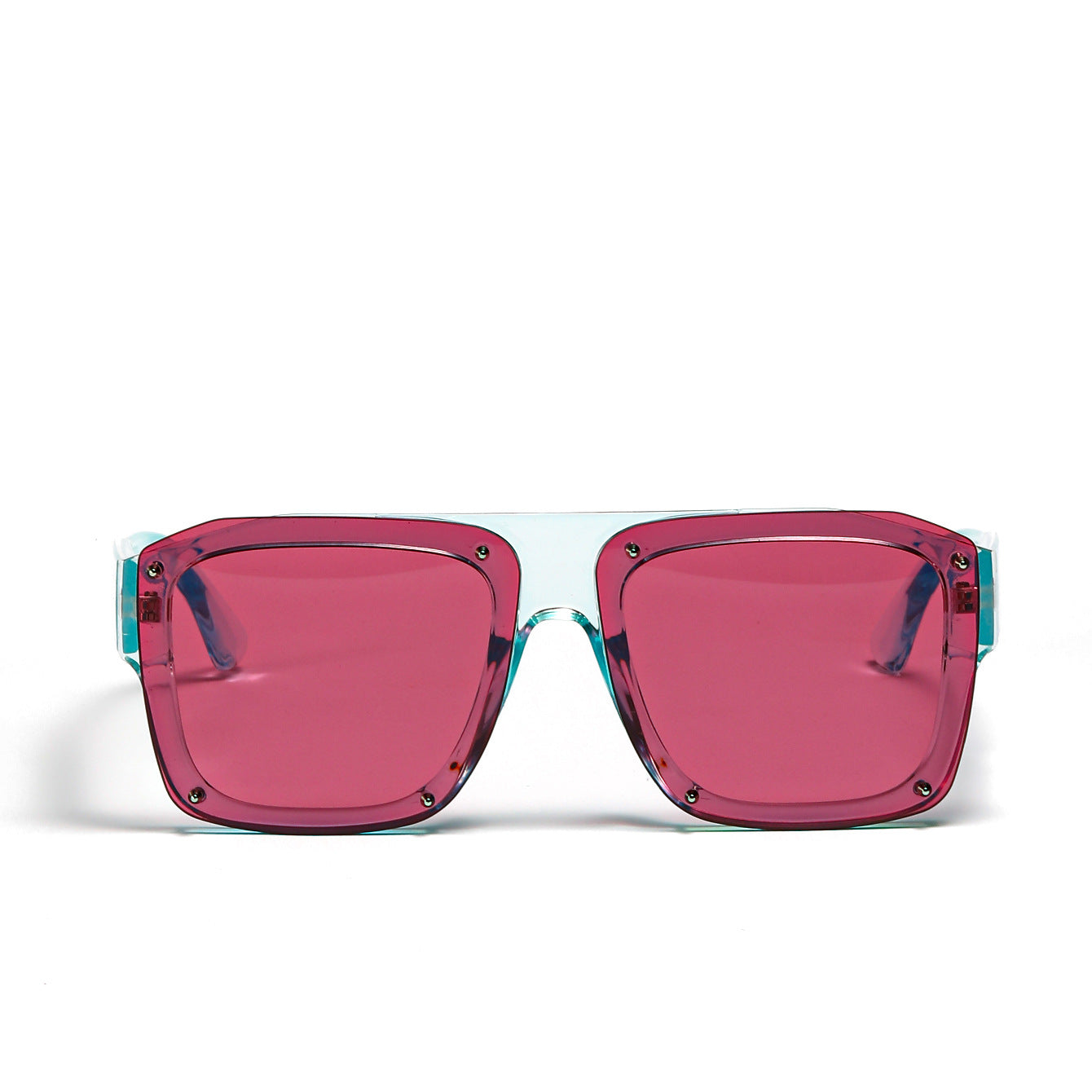Damen Square-Sonnenbrille mit modischem transparentem Rahmen Karnz