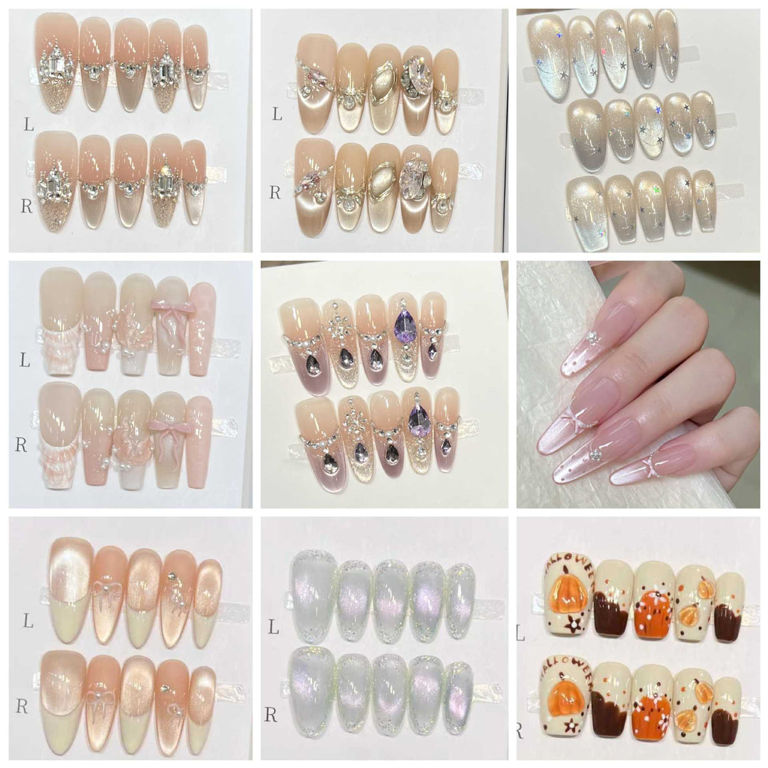 Glamouröse Sternenförmige Press-On Nagelkunst