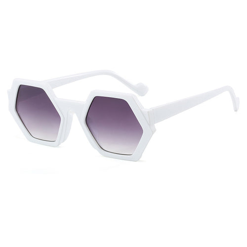 Damen auffällige Sonnenbrille mit hexagonalem Rahmen und komfortablem Sitz Karnz