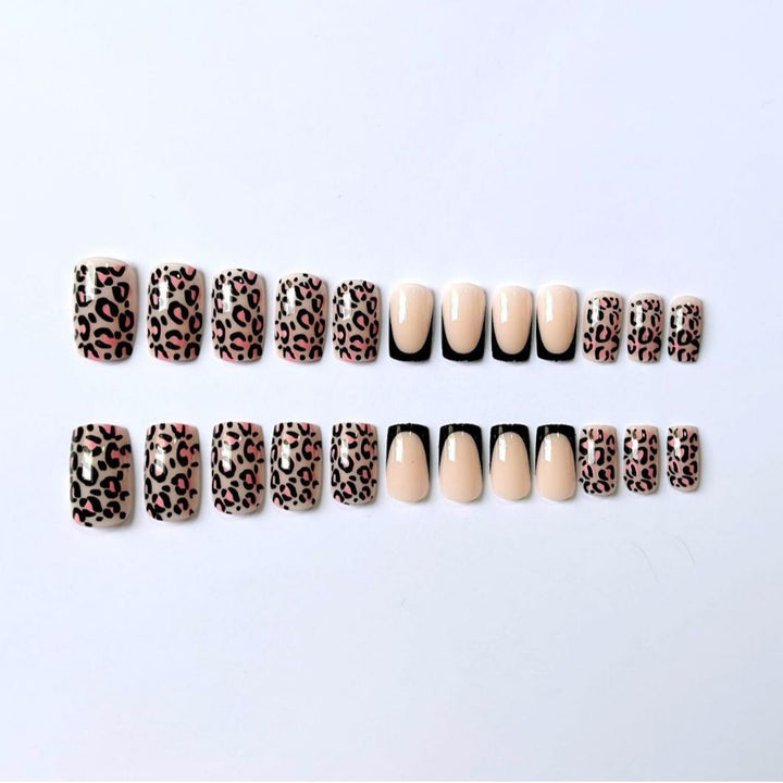 Statement Leopardenmuster Nagelkunst Set