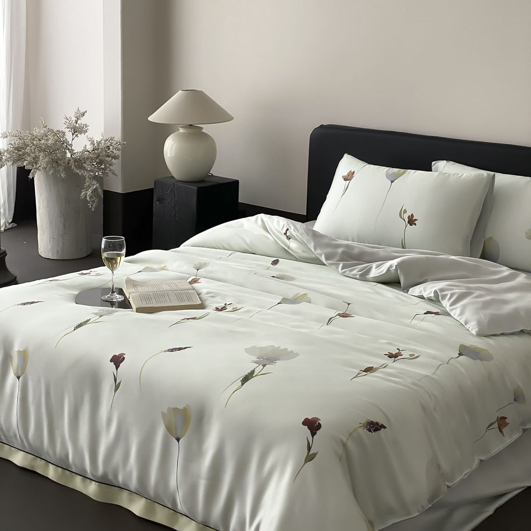 Luxuriös Wendbare Satin-Baumwolle Bettwäsche Set mit Toile Landschaftsdruck