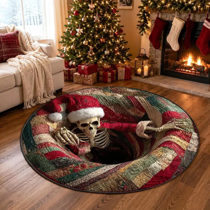 Gemütlicher weihnachtlicher runder Teppich