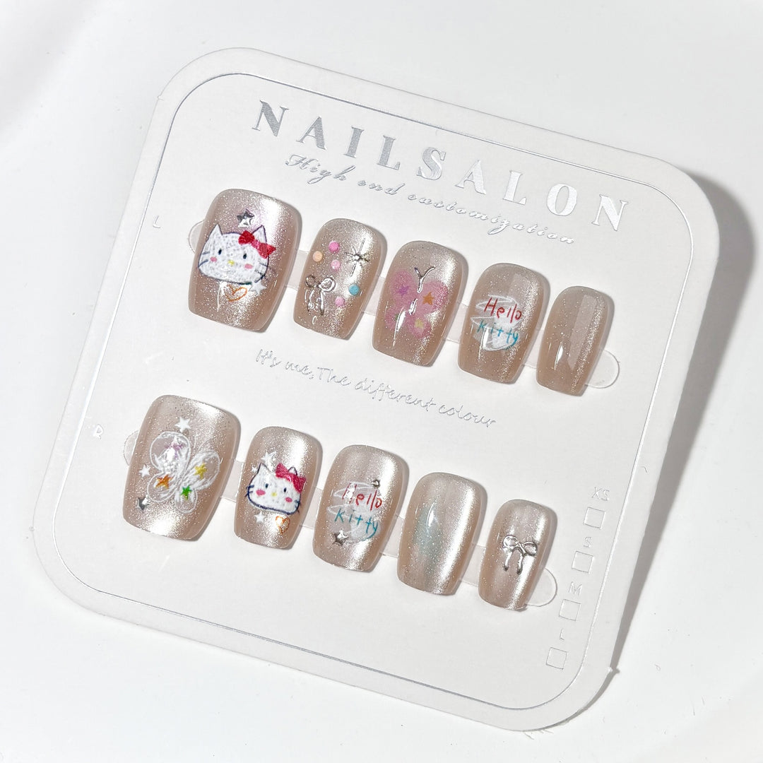 Verspielt Charakter-Themen Druck-On Nagelkunst Set