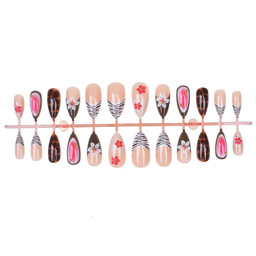 Dekorative Floral Press-On Nagelset Karnz 1787294384