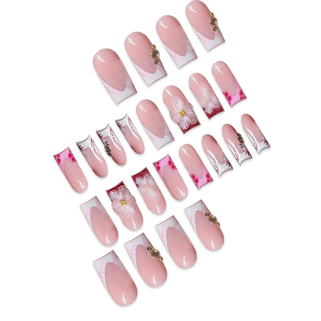 Künstlerische Blumenklebefingernägel Karnz