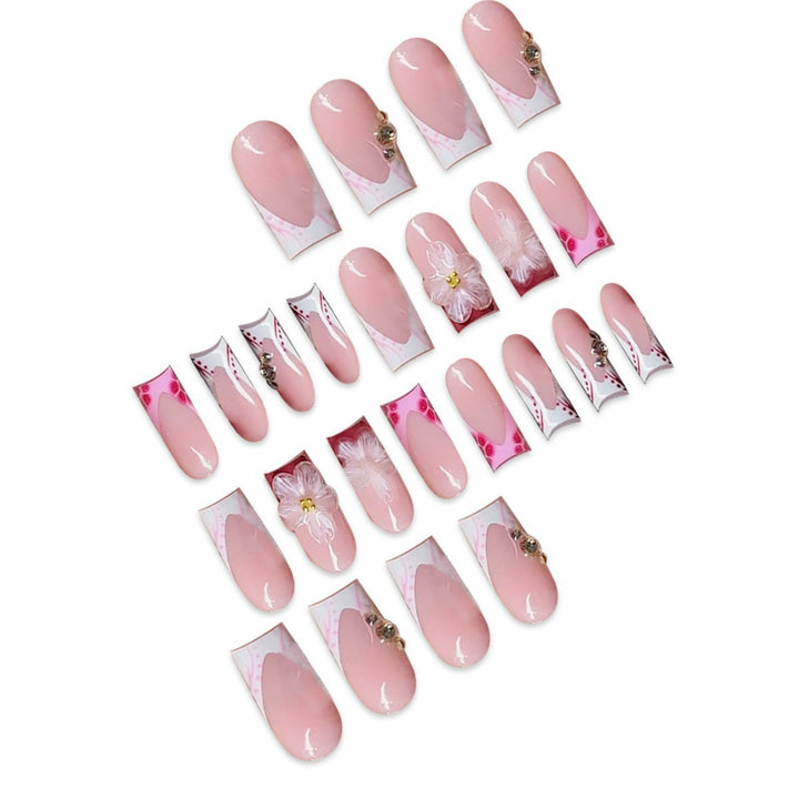 Künstlerische Blumenklebefingernägel Karnz