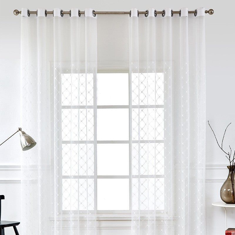 Transparenter Gardinenvorhang aus feinem Voile mit geometrischer Stickerei Karnz