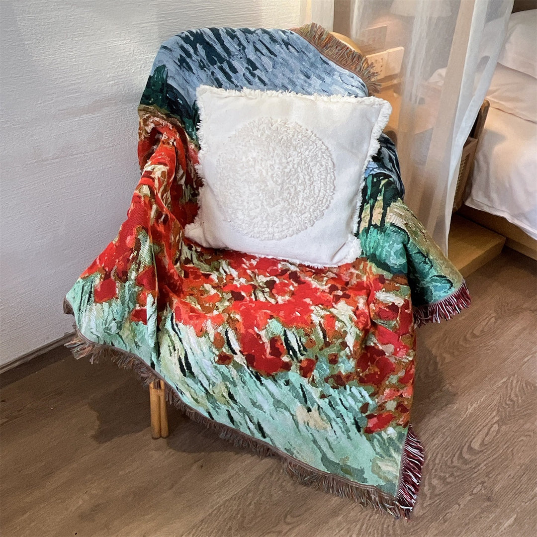 Künstlerischer floraler Wandteppich-Wurfdecke