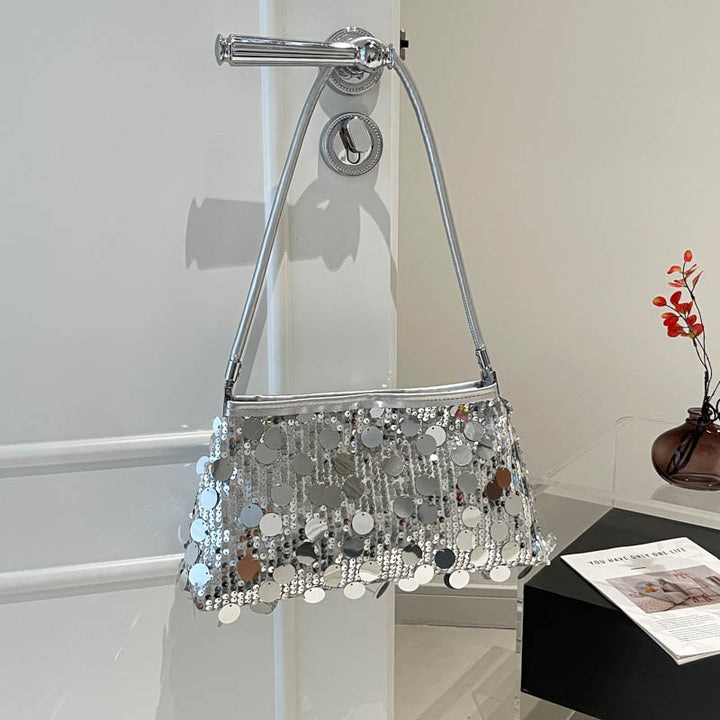 WoGlamorous Pailletten Abend Schultertasche Karnz