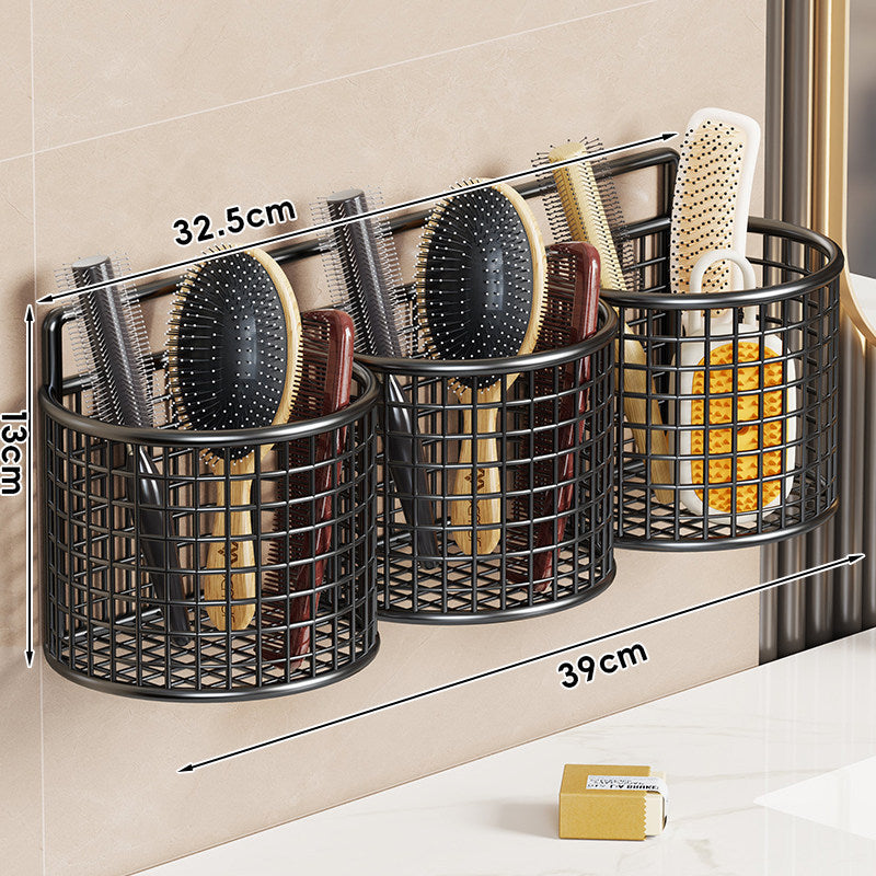 Wandmontierter Triple-Mesh Badezimmerorganizer Korb für Bürsten, Kämme und Schwämme