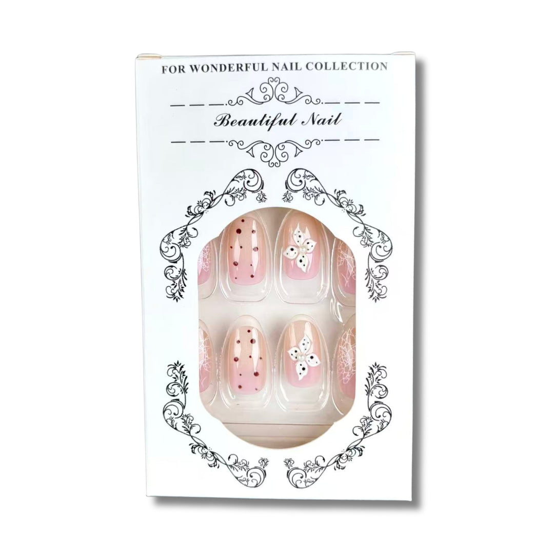 Floral Spitze Design Press-On Nagelsatz