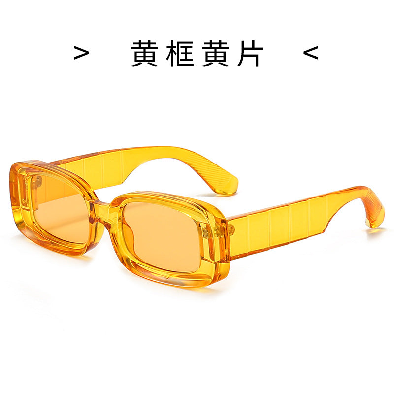 Damen Quadratische Sonnenbrille mit transparentem Rahmen Karnz