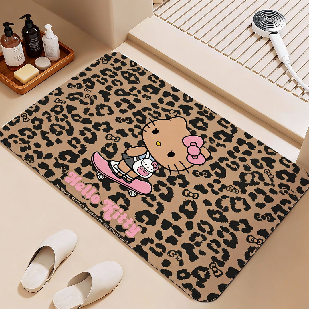 Leopard Print Hello Kitty Dekorative Teppichmatte