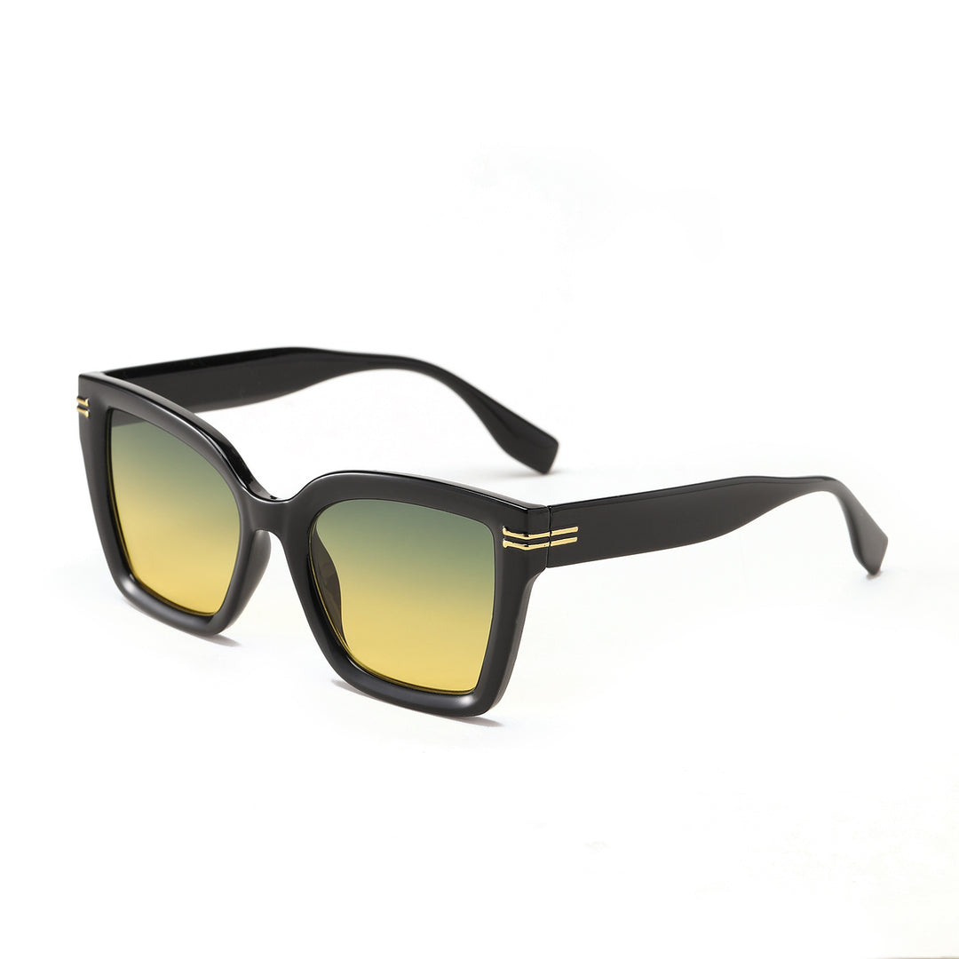 Damen trendige quadratische Sonnenbrille mit elegantem Gestell Karnz