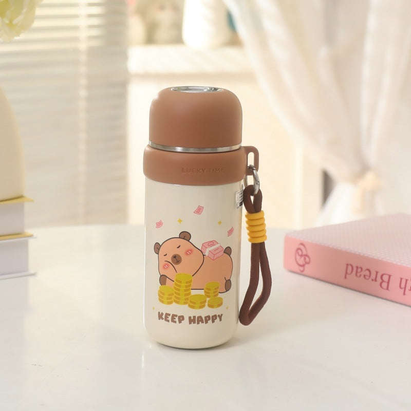 Damen Isolierte Thermosflasche mit lustigem Bärendesign Karnz