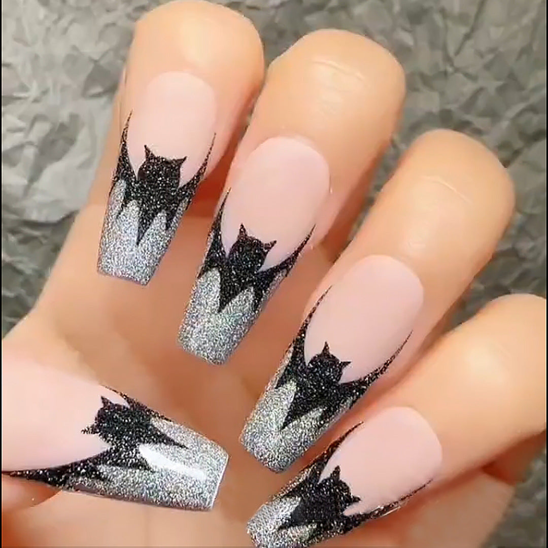 Halloween Themen Glitter Fledermaus Nagelkunst Set