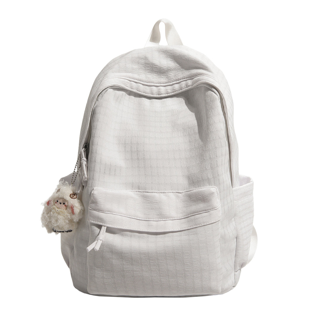 Kariertes Muster Multi-Taschen Rucksack Karnz