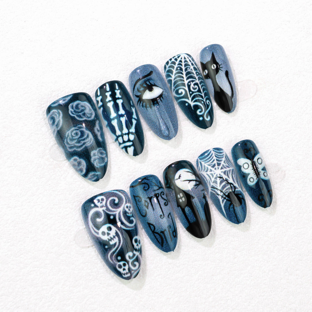 Gothic-Themen Press-On Nagelkunst Set
