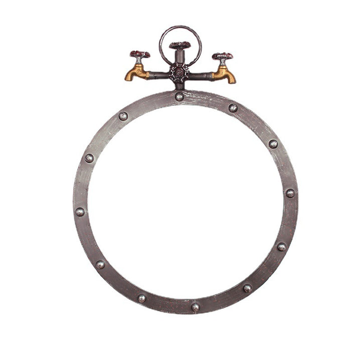 Industriell-Style Rundwandspiegel mit Vintage-Rohrdesign Karnz