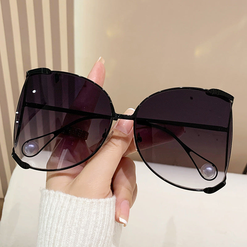 Damen modische Brille mit elegantem Perlendekor Karnz