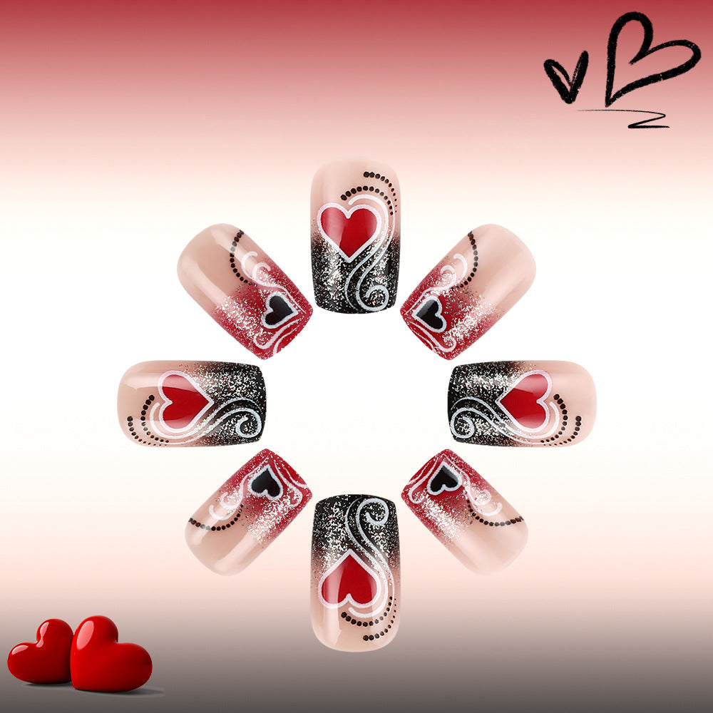 Herz-verzierte glamouröse Nagelkunst-Set Karnz