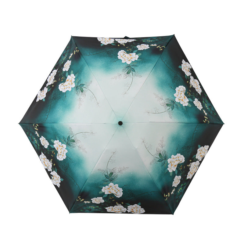 Damen Eleganter Regenschirm mit exquisitem Blumenmotiv Karnz