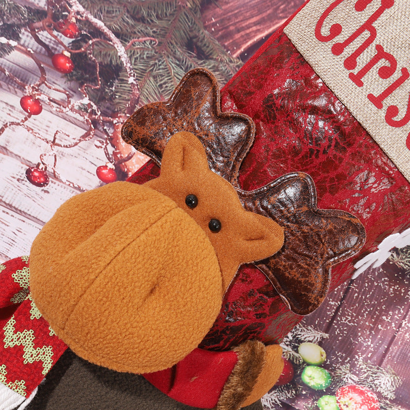 Niedlicher Weihnachtsstrumpf mit Schneemann-Motiv Karnz
