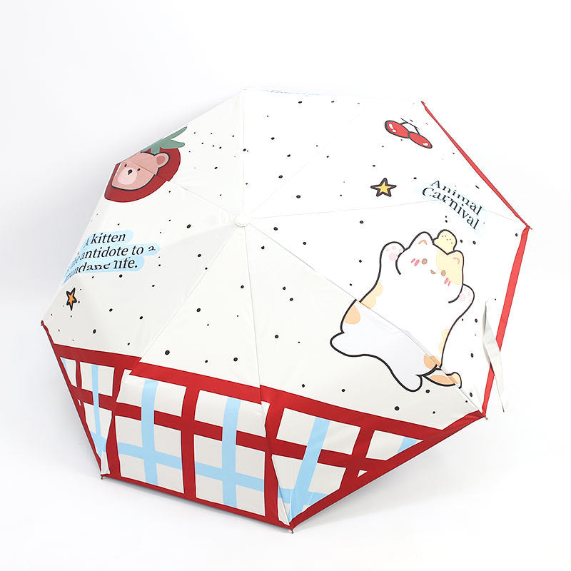 Damen Verspielter Regenschirm mit Tiermotiven Karnz