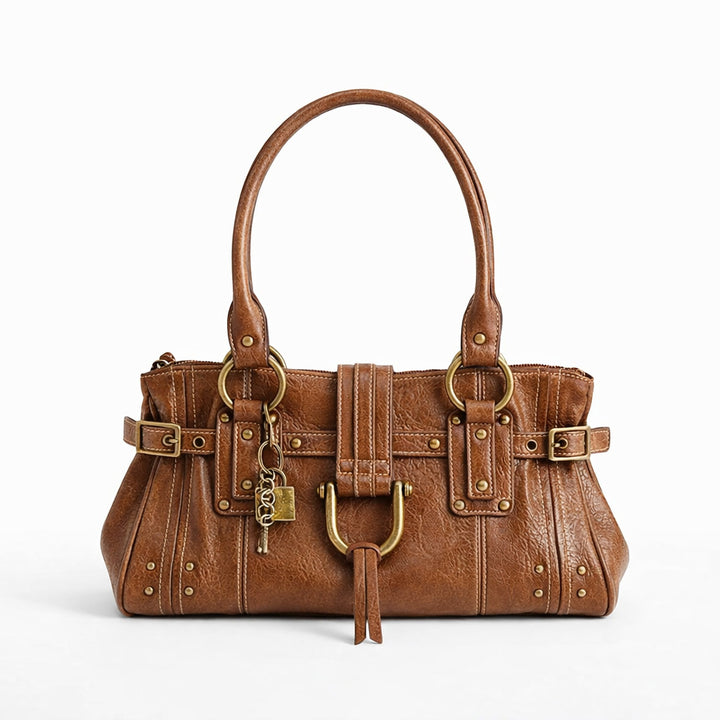 Elegante strukturierte Lederhandtasche