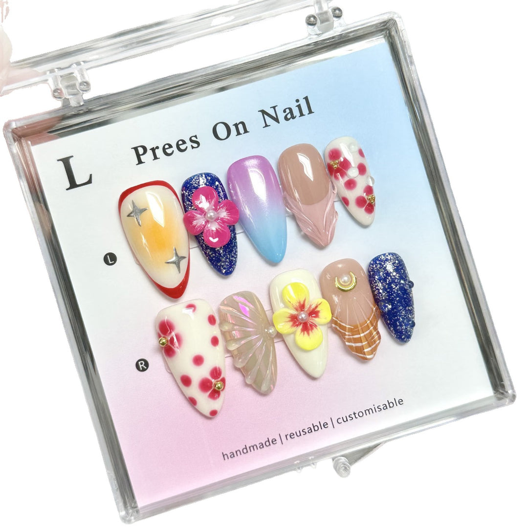 Handgemachte dekorative Press-On Nagelkollektion