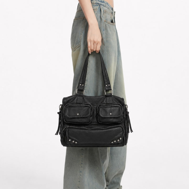 Multitaschen-Leder-Satteltasche