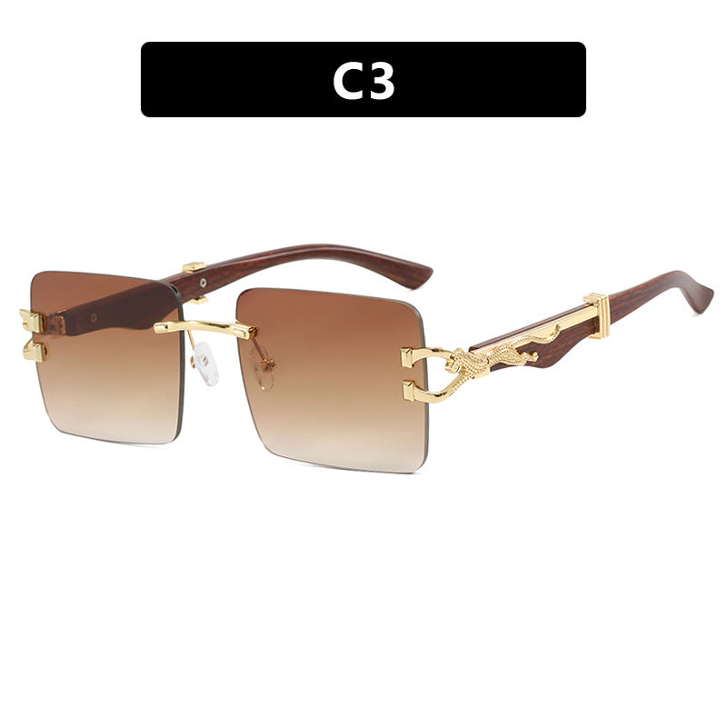 Damen elegante quadratische Sonnenbrille mit hochwertigem Holzrahmen Karnz