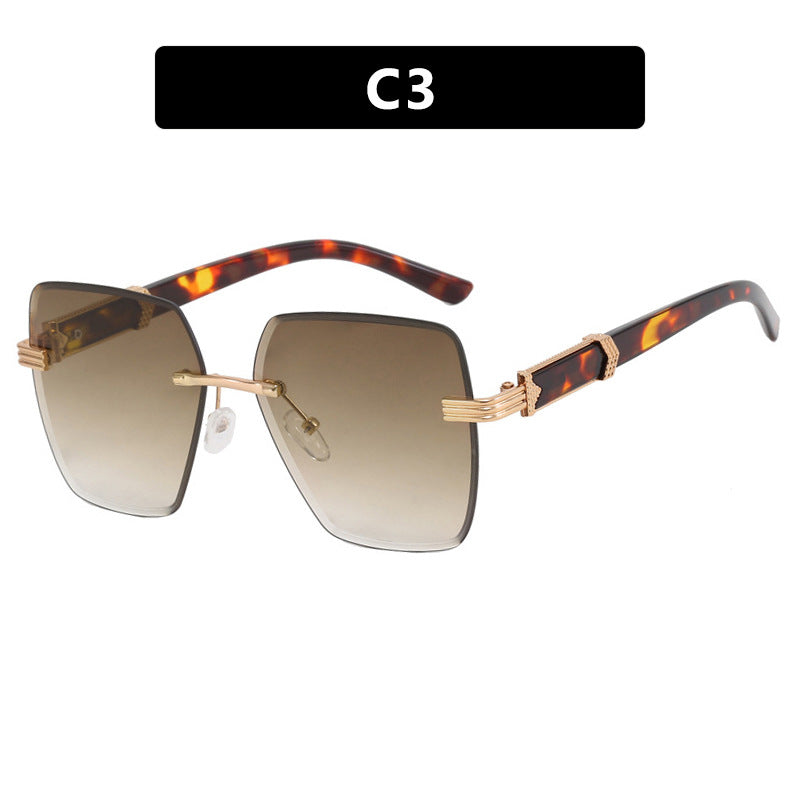 Damen modische quadratische Sonnenbrille mit glamourösen Akzenten und UV-Schutz Karnz