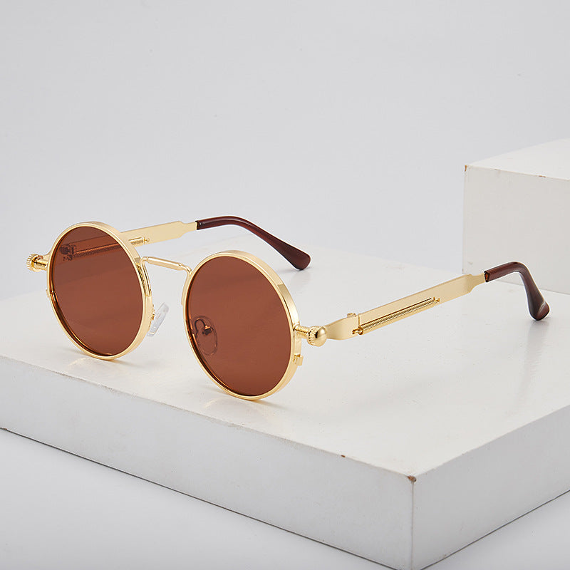Damen elegante runde Metallbrille Karnz