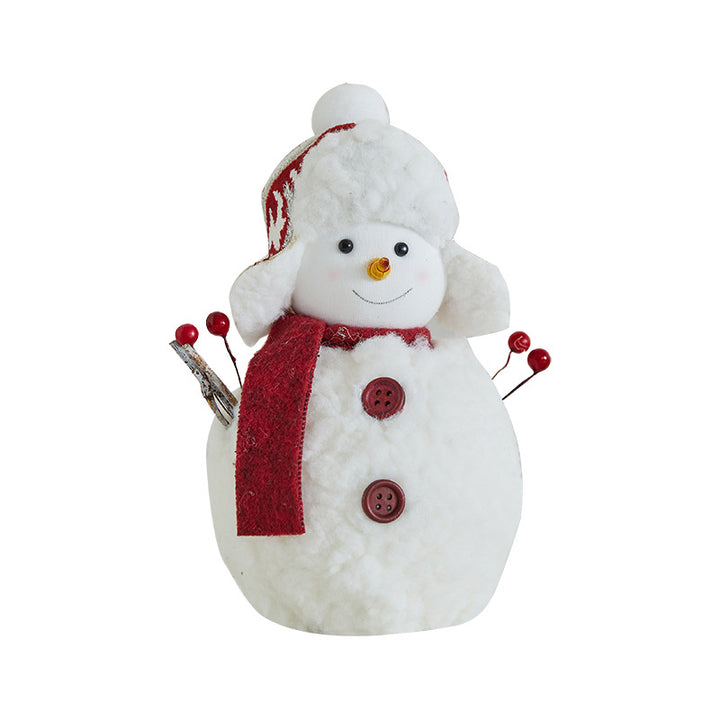 Verspielte Plüsch-Schneemann-Figur