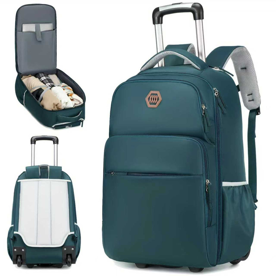 Stilvoller Rollenkoffer-Rucksack