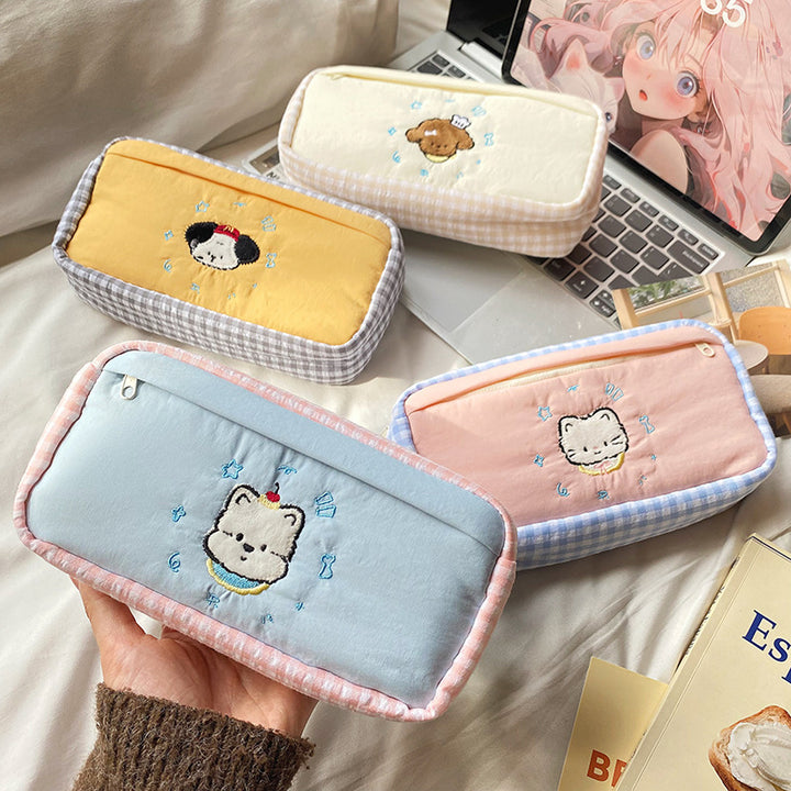 Handgefertigte Kosmetiktasche mit Verspieltem Katzenmotiv Karnz