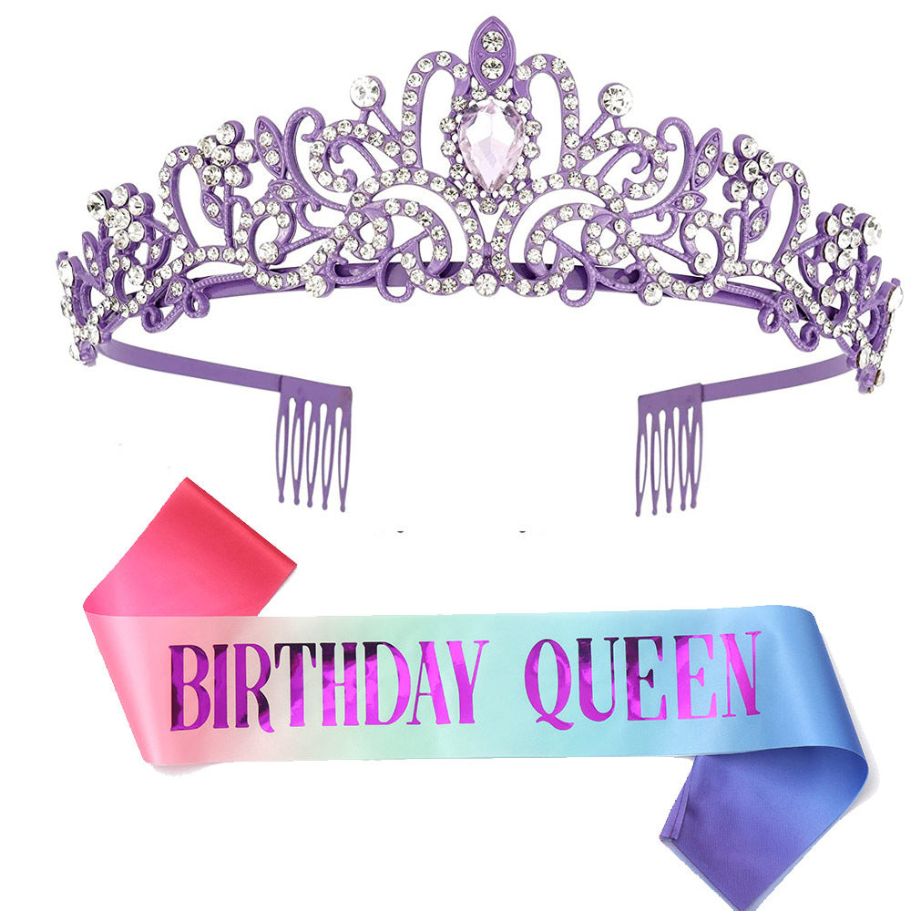 Damen Glitzernde Tiara mit funkelnden Strasssteinen Karnz